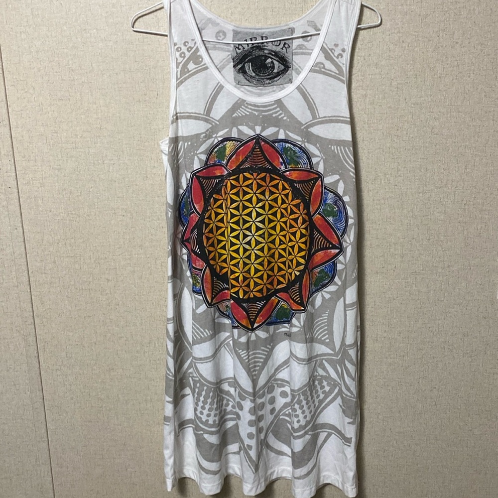 Shirt dress with geometric patterns. By Mirror size Medium